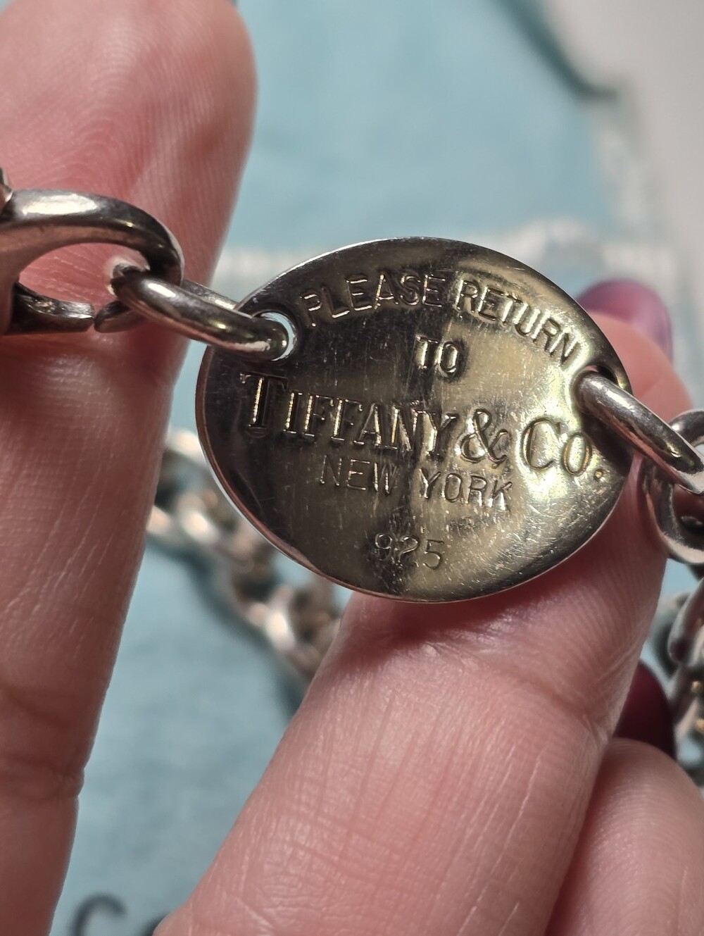 Tiffany & Co. Sterling 'Please Return To' Tag Necklace - Silver